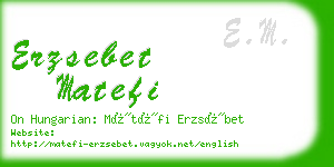 erzsebet matefi business card